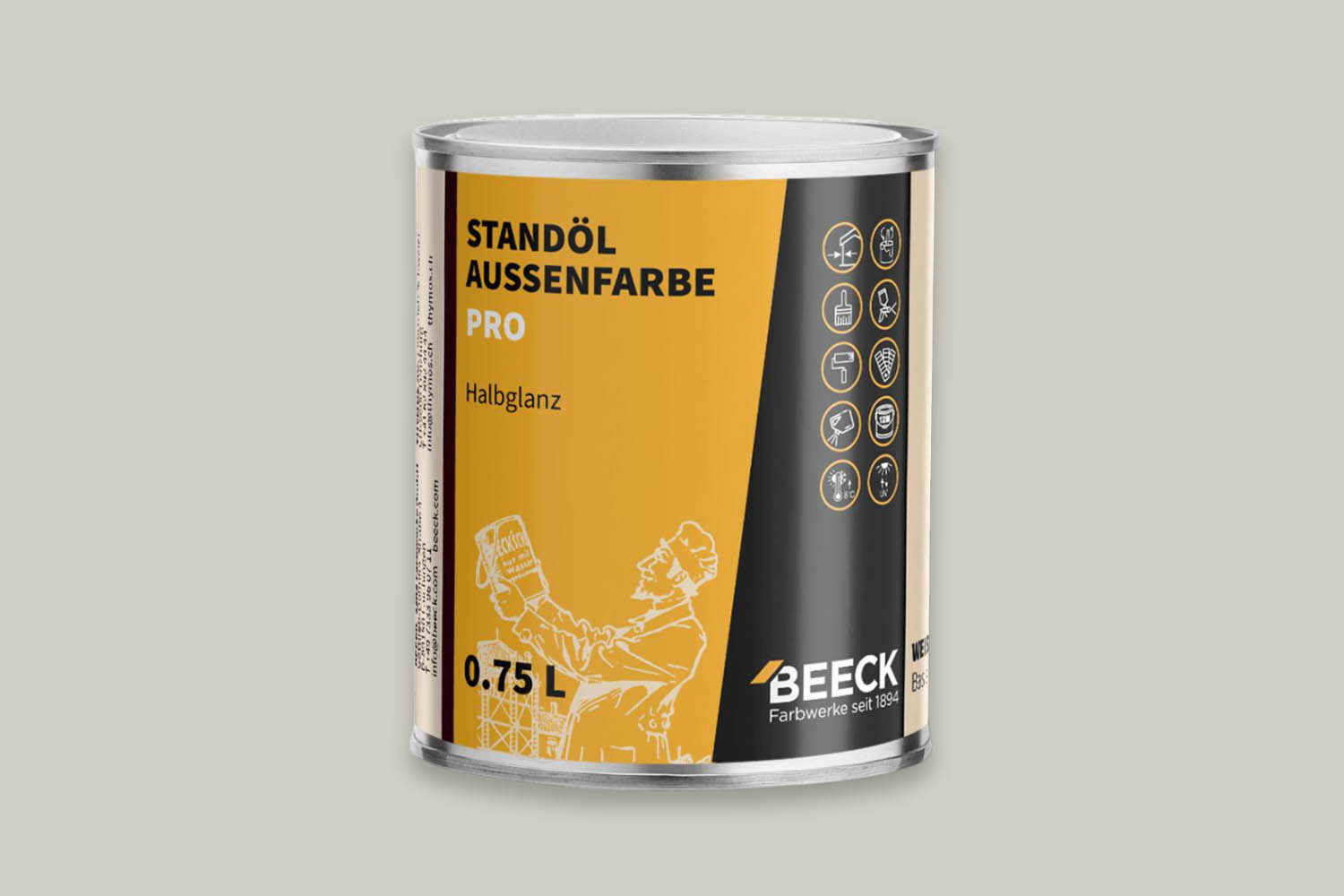 BEECK Standölaußenfarbe Pro seidenglanz Schwarz 1:96