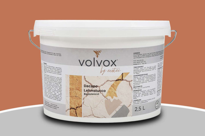 Volvox Dacapo Lehmstucco Backsteinrot
