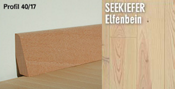 Woodline Sockelleisten Seekiefer Elfenbein 40/17