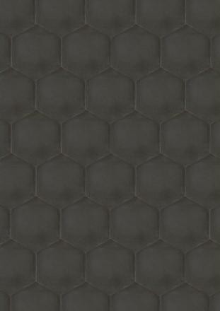 VIA Zementmosaikplatte 6-60 - Sechseckplatte Standardfarbe schwarz