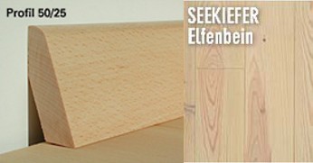Woodline Sockelleisten Seekiefer Elfenbein 50/25