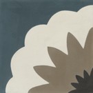 51161-44 - 20 x 20 x 1.8 cm - Großes Blumenmuster in Jeansblau