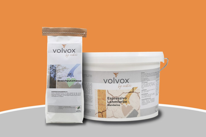 Volvox Lehmstreichputz - Mandarine