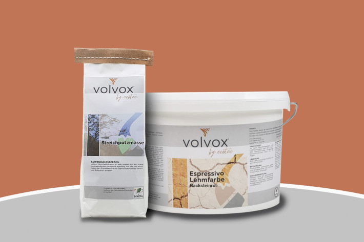 Volvox Lehmstreichputz - Backsteinrot